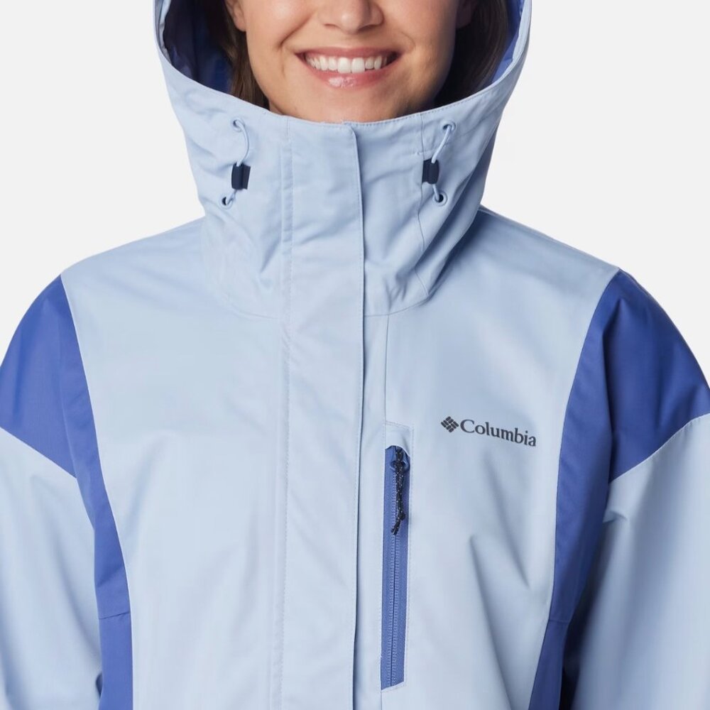 Columbia Women's Hikebound Rain Coat Jacket Omni-Tech Waterproof Blue Size 1X - Picture 4 of 9